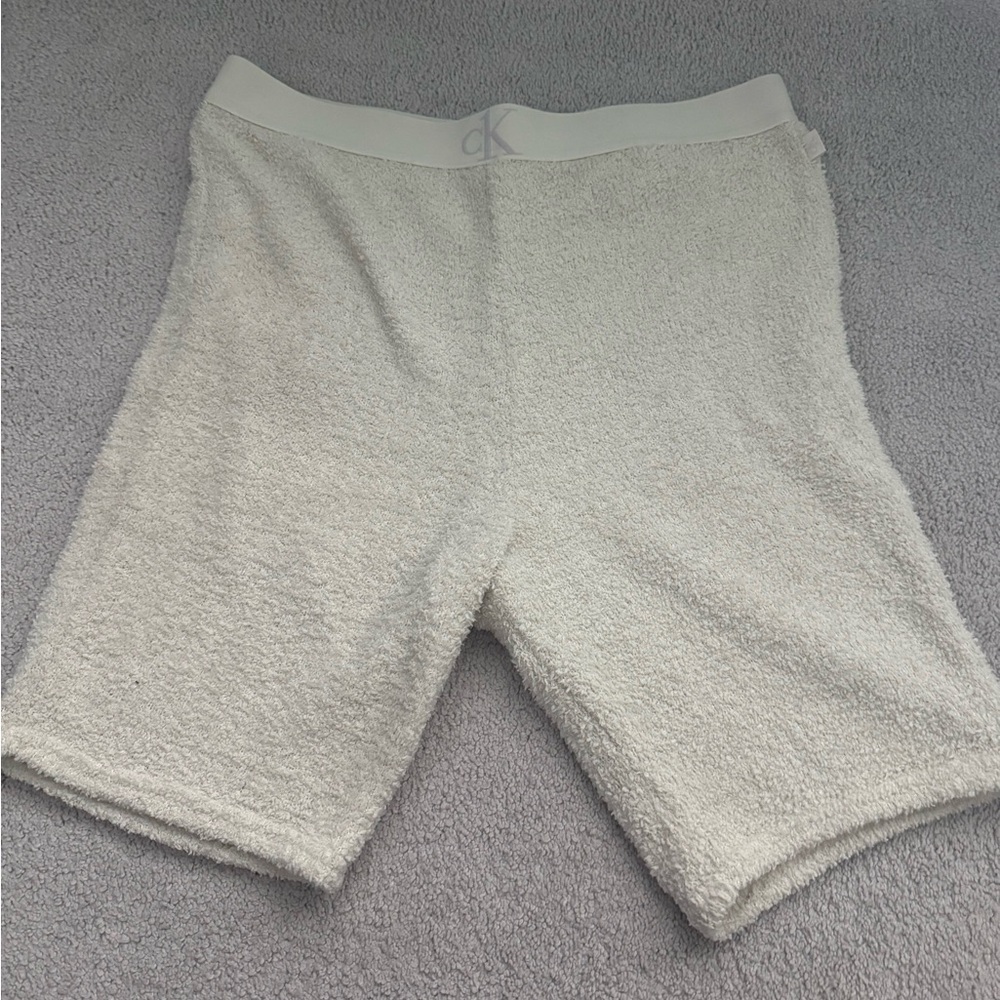 Calvin Klein Cream Sherpa biker Shorts pajama